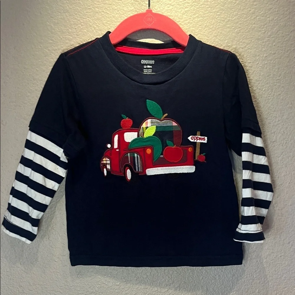 Gymboree Boy’s Girl’s Apple Truck Layered T Shirt Size 12-18 Months